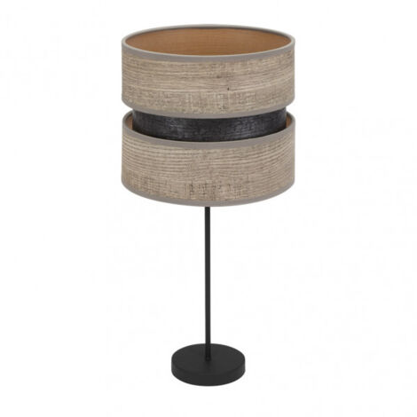Lampe de table haute Colet 1xe27 noir/bois gris 61x30x30 cm
