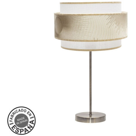 Lampe de table haute Nepal 1xe27 cuir/blanc/or 60x30x30 Cm