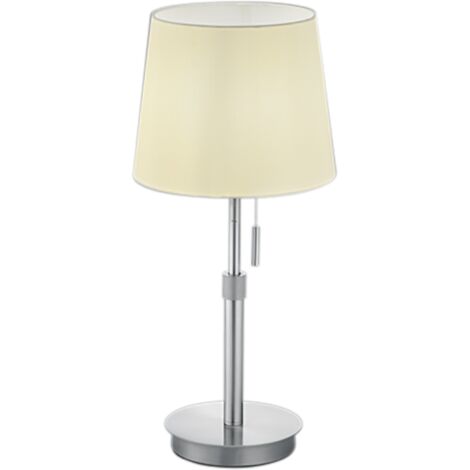 Lampe de table hauteur reglable 255cm e27 max 60w blanc nickel mat - trio - lyon