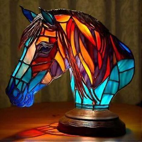 Lampe de table Hot Animal en vitrail, veilleuse rétro, cadeau de Noël