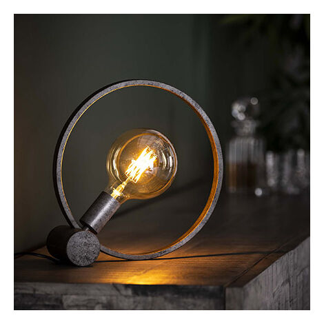 main image of "Lampe de table industrielle 31x10x31 cm en métal fintion argent"