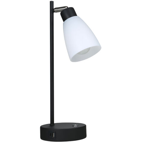 Lampe de table industrielle à côté de la lampe 1 type C et 1 port de charge USB, luminosité réglable en continu, contrôle de la lumière sensible réglable avec ampoule LED pour chambre à coucher, salon