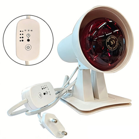 Lampe de table infrarouge, lampe chauffante rouge, avec minuterie, réglage de la température et de l'angle, pour détendre les muscles fatigués.