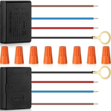 Lampe De Table Interrupteur Tactile Variateur,Lot de 2 variateurs tactiles à 3 voies pour lampe de bureau, kit de réparation de variateur, module de commande, capteur de remplacement avec couvercles d