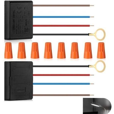 Lampe De Table Interrupteur Tactile Variateur,Lot de 2 variateurs tactiles à 3 voies pour lampe de bureau, kit de réparation de variateur, module de commande, capteur de remplacement avec couvercles d