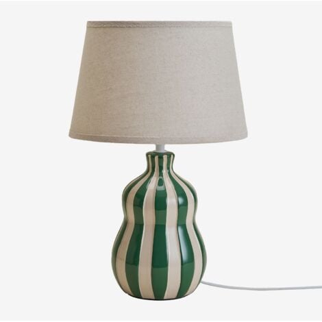 Lampe de table Jolira 40 cm en céramique et lin SKLUM Vert Militaire Clair