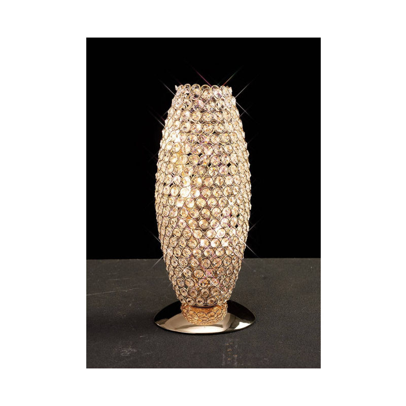Diyas - Lampe de Table Kos 3 Ampoules doré/cristal - Doré