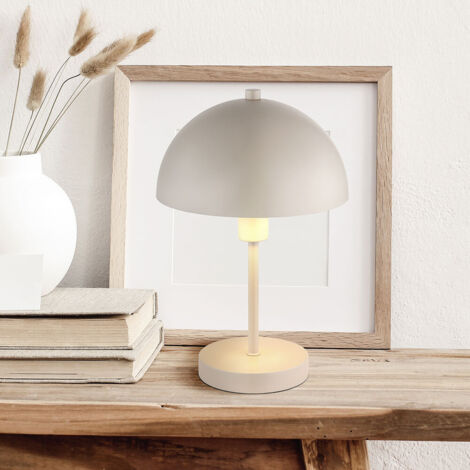 Lampe de table Lampe champignon sable Lampe de lecture Lampe d'appoint, métal nickel, douille E14, DxH 20x31 cm