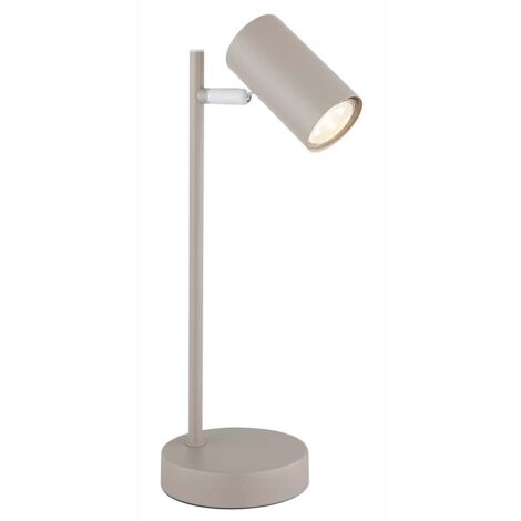 Lampe de table, lampe d'appoint, interrupteur, lampe de lecture, métal couleur sable, pivotante, H35cm