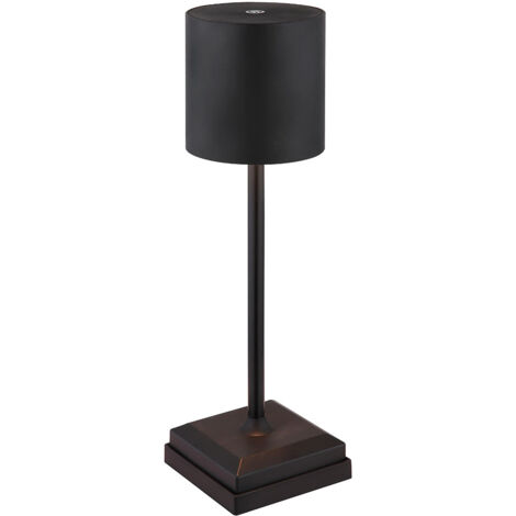 Lampe de table lampe d'appoint lampe de chambre LED variateur tactile batterie noir opale