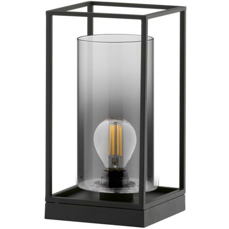Lampe de table, lampe d'appoint, lampe de chevet, lampe de bureau, noir, H 30 cm