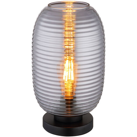 Lampe de table Lampe d'appoint Lampe de chevet Lampe de chambre Métal Noir Verre