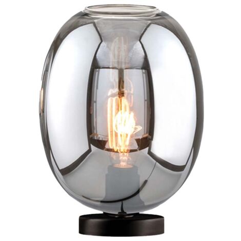Lampe de table, lampe d'appoint, lampe de chevet, lampe de chambre, noir, H 27 cm