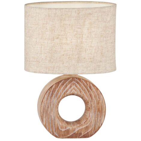 Lampe de table lampe d'appoint lampe de chevet lampe de table beige céramique couleur bois