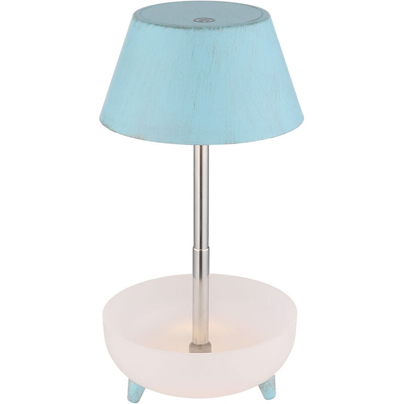 Globo - Lampe de table, lampe d'appoint, lampe de chevet, variateur tactile, batterie led, bleu, usb 2 en 1