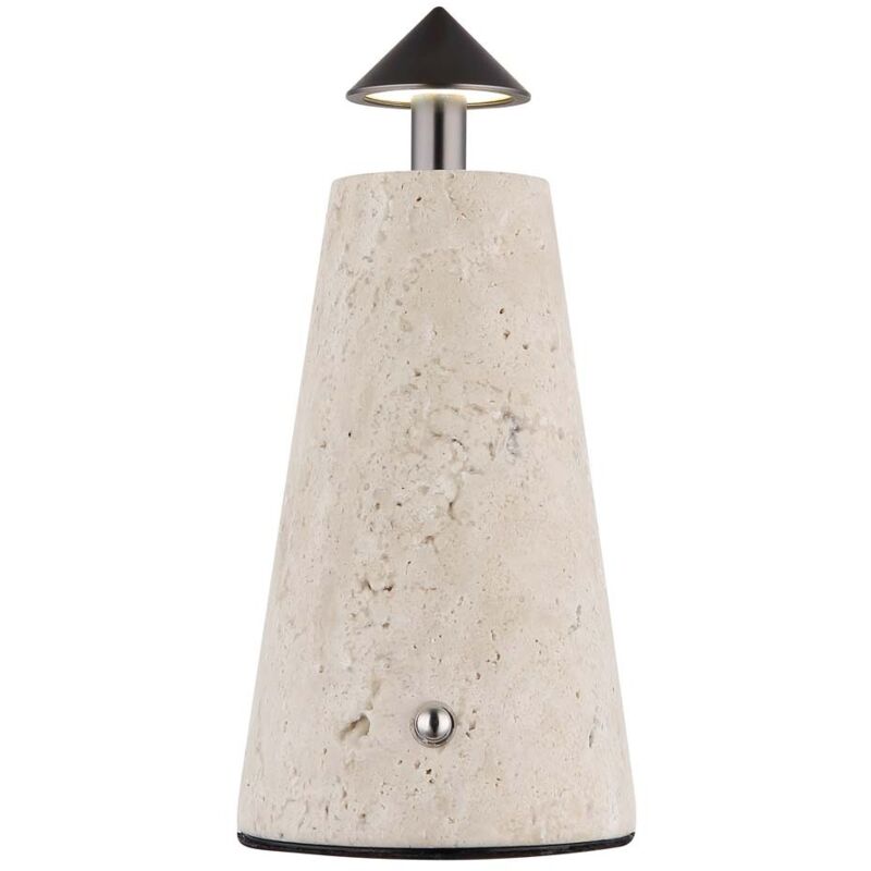 Lampe de table, lampe d'appoint, lampe de lecture, pierre de travertin, variateur tactile, LED, H 19 cm Lampe de table, lampe d'appoint, lampe de lecture, pierre de travertin, variateur tactile, LED, H 19 cm