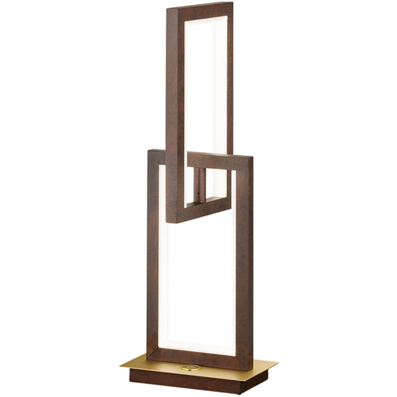 Wofi - Lampe de table, lampe d'appoint, lampe de salle à manger, variateur, métal, or couleur rouille, led 11W 800lm 3000K blanc chaud, LxPxH