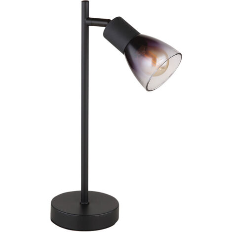 Lampe de table lampe de bureau lampe de salon lampe de lecture en verre fumé noir H 35 cm