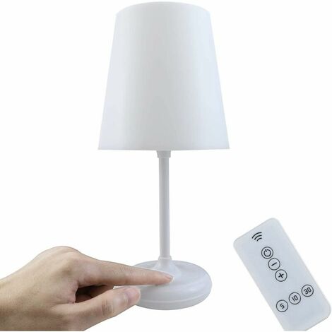 Lampe de table, lampe de chevet avec télécommande et commande tactile, lampe de table dimmable avec 10 niveaux de luminosité, lampe de bureau avec réglage de l'heure pour chambre, chambre d'enfant, sa
