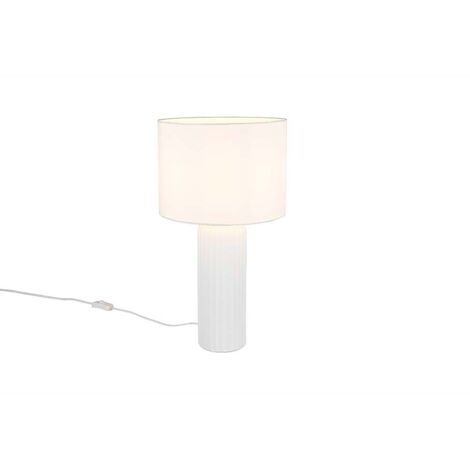 Lampe de table lampe de chevet blanche céramique lampe de salon textile lampe de lecture lampe de table, 1x E27, DxH 28 x 51 cm