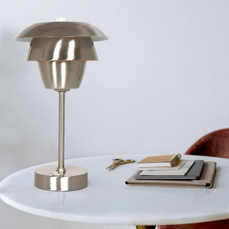 Lampe de table lampe de chevet lampe d'appoint lampe de chevet 4 niveaux tactile dimmable, métal argenté, 1x douille E14, DxH 18x31cm