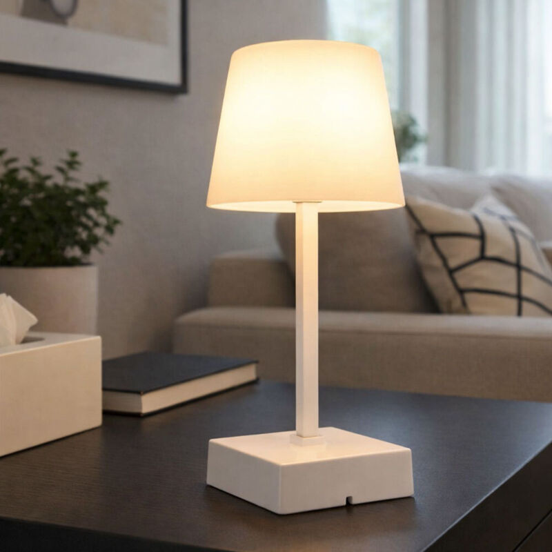 Globo - Lampe de table lampe de chevet lampe de chambre variateur tactile blanc led h 25,5 cm