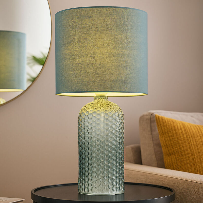 Globo Lighting - Lampe de table verre textile Lampe de chevet lampe de salon vert pâle, 1x douille E27, DxH 26,5x50 cm