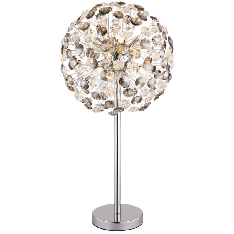 Lampe de table, lampe de chevet, lampe de salon, led 8 flammes, cristal fumé clair Lampe de table, lampe de chevet, lampe de salon, led 8 flammes, cristal fumé clair