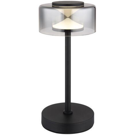 Lampe de table lampe de chevet lampe de table lampe de salon noire verre fumé LED