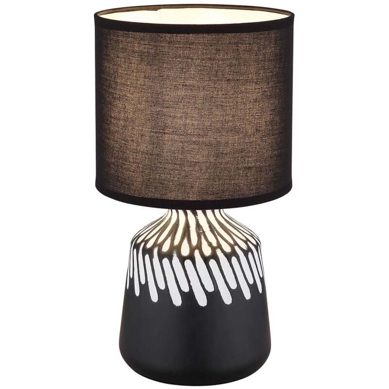 Globo Lighting - Lampe de table lampe de chevet lampe de table textile noire céramique h 31,5 cm