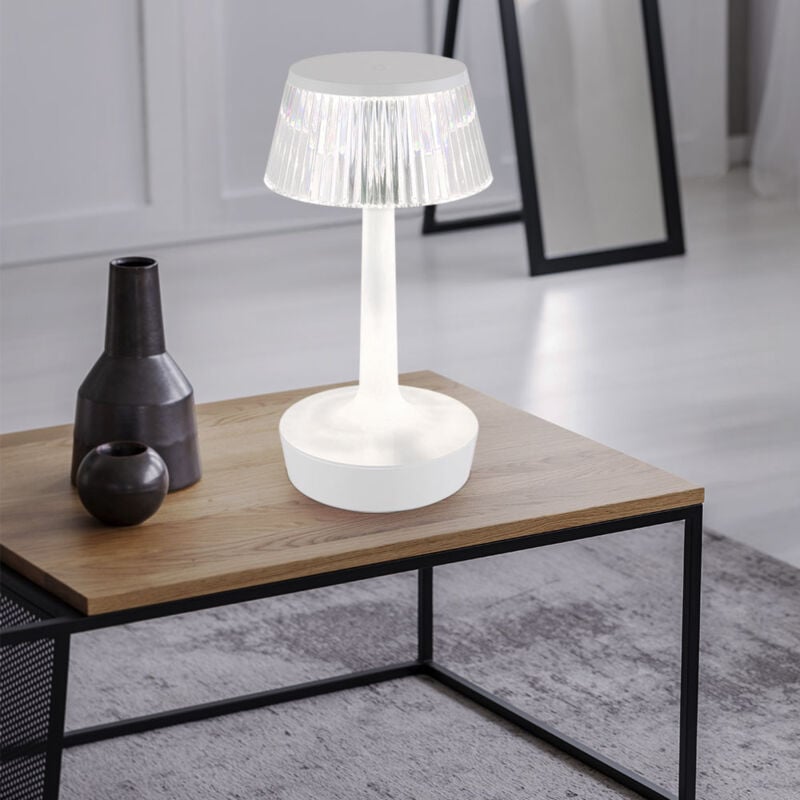 Globo - Lampe de table lampe de chevet led lampe de chambre dimmable effet cristal blanc