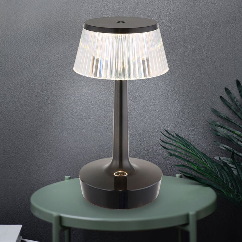 Globo - Lampe de table lampe de chevet led lampe de chambre dimmable effet cristal noir