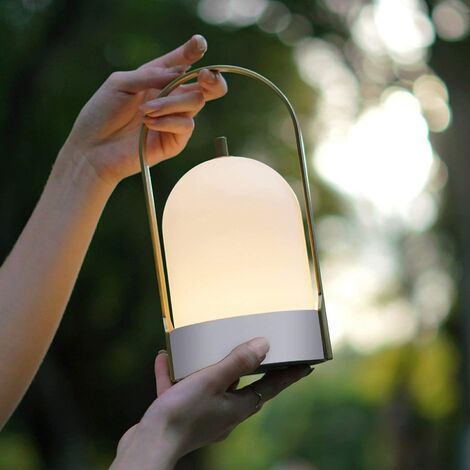 Lampe de table, lampe de chevet LED sans fil, contrôle tactile, 4 niveaux de luminosité pour le salon, la chambre à coucher, l'extérieur, le camping, les fêtes (blanc)