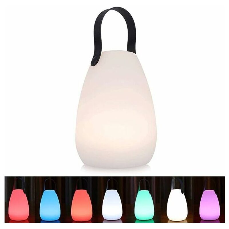 Lampe de Table Lampe de Chevet Portative, LED étanche Rechargeable sans Fil Multicolore Dimmable Lampe de Jardin Extérieure LED, Terrasse, Lanterne