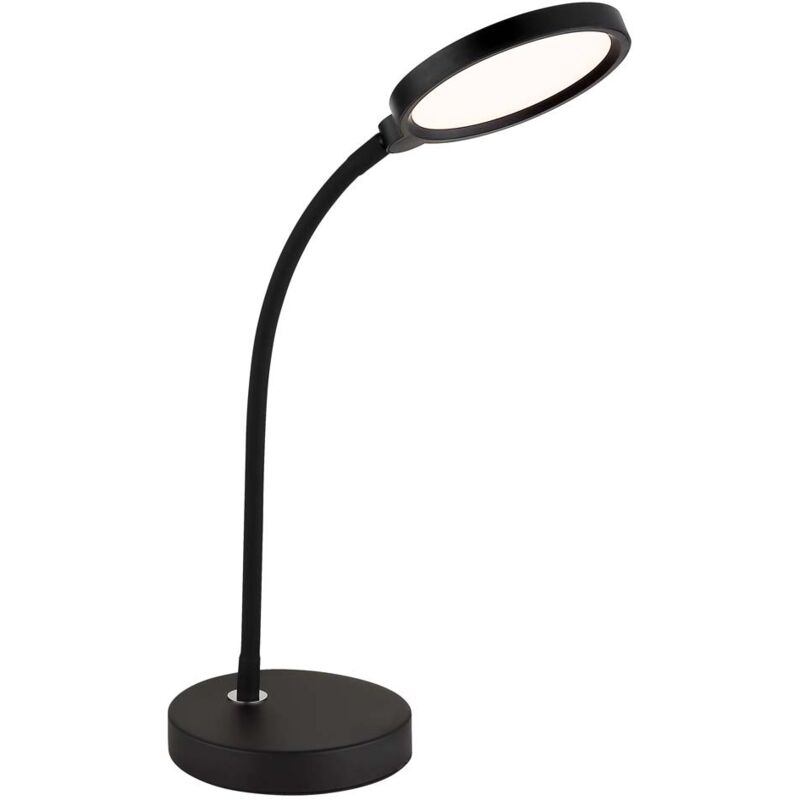 Lampe de table, lampe de lecture, acrylique noir mat, variateur tactile, LED, H 56 cm