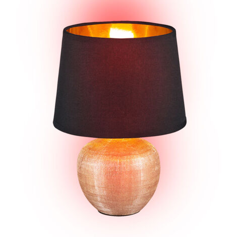 Lampe de table lampe de lecture textile DIMMABLE spot en céramique dans un ensemble comprenant des lampes LED RGB