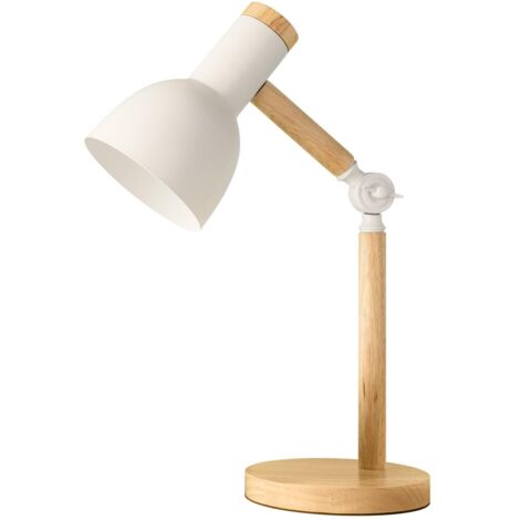 Lampe de table, lampe de table en bois réglable, lampe de pour enfants dans la chambre à coucher, salon, lampe de table de lecture avec prise E27