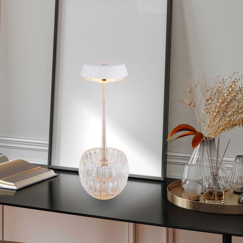 Globo Lighting - Lampe de table lampe de table lampe de chevet led variateur tactile acier inoxydable verre h 28 cm