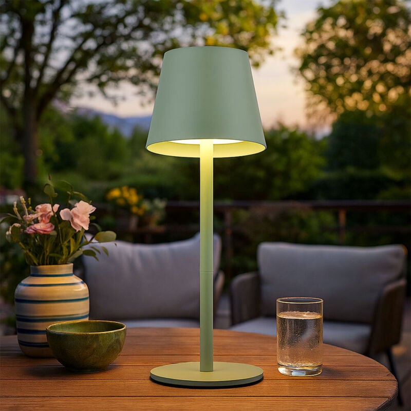 Globo Lighting - Lampe d'extérieur Lampe de table Batterie Touchdimmer Rehausse bouteille cct, vert, usb-c, led 3W 200Lm blanc chaud-froid, DxH