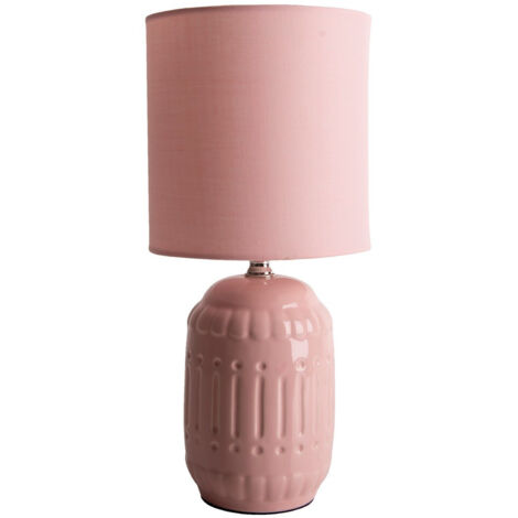 Lampe de table lampe de table lampe de lecture lampe de chevet en céramique textile saumon H 30 cm
