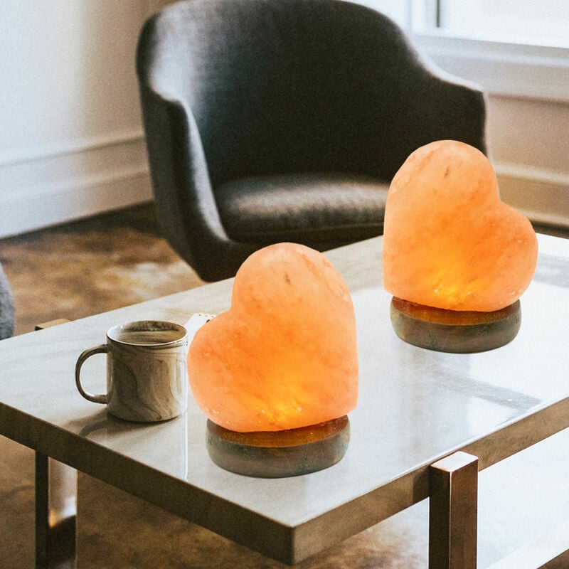 Lampe de table lampe de table lampe décorative lampe d'appoint lampe de sel lampe en cristal lampe de chevet, câble usb, cristal de sel en bois