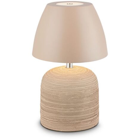 B.K.Licht – Lampe à poser LED rechargeable sans fil – Dimmable tactile – Blanc chaud 2700K – Autonomie jusqu'à 15h – IP44 – Céramique