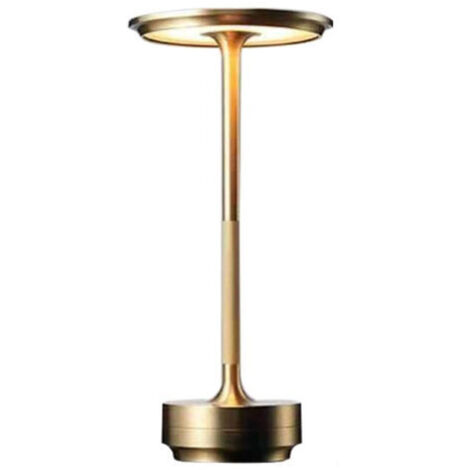 Lampe de table LED avec fonction de charge et variateur tactile, USB, portable, convient pour café, bar, décoration vintage, veilleuse d'ambiance, doré