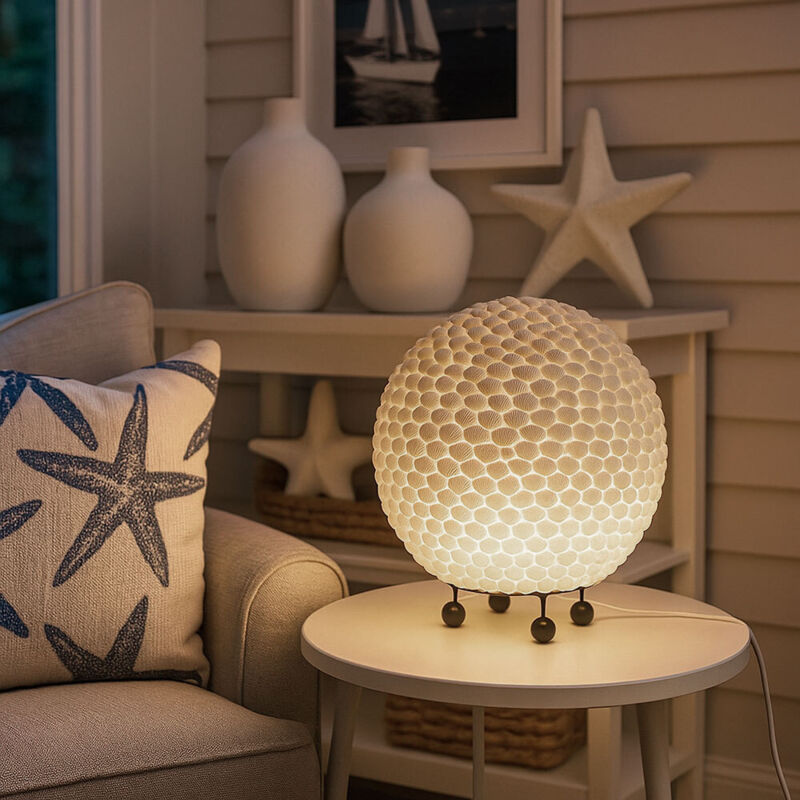 Lampe de table coquillage salon et chambre éclairage boule design lampe blanche dans un ensemble comprenant des ampoules led Lampe de table coquillage salon et chambre éclairage boule design lampe blanche dans un ensemble comprenant des ampoules led
