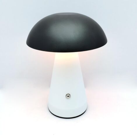 Lampe de table LED champignon rétro, lampe de chevet rechargeable avec variateur tactile 3 couleurs, éclairage décoratif pour chambre