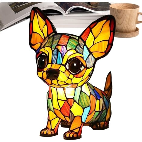 Lampe De Table LED Chien - Veilleuse de Table en Résine Teintée avec Design