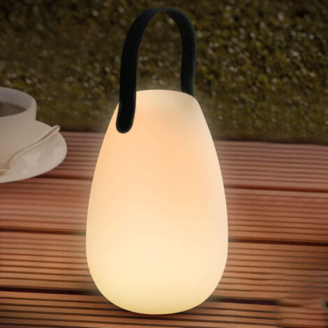 Lampe de table LED d'extérieur rechargeable, [Lampe portable ronde - Version améliorée] 16 couleurs + Télécommande + Chargement USB, Convient pour chambre, jardin et terrasse [Classe énergétique F]