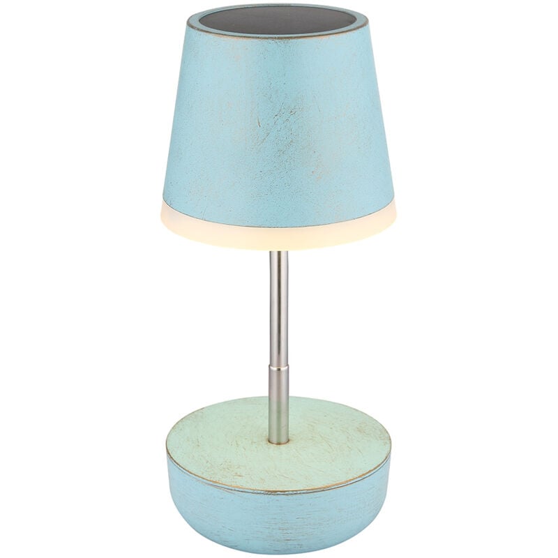 Lampe de table led d'extérieur réglable en hauteur IP44 lampe solaire bleue h 25 cm
