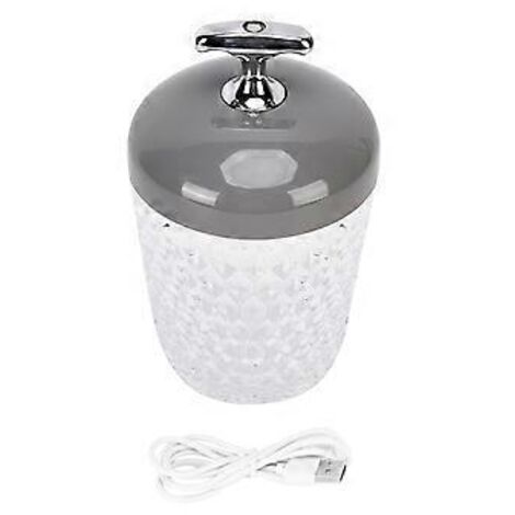 Lampe de table LED en cristal, 3 couleurs, intensité variable, rechargeable par USB, veilleuse, lampe de chevet, décoration intérieure