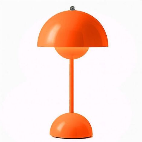 Lampe de table LED en forme de bouton de fleur, veilleuse, lampe de table champignon, style nordique, chevet, bureau, décoration simple, chambre moderne, prise britannique, orange